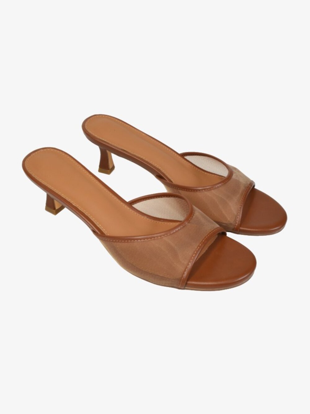 Vomira Mesh Heeled Sandals, Open Toe, Caramel, 10